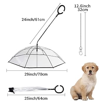 Amazon | Enjoying 犬用傘 小型犬、透明な犬用散歩雨傘、梅雨